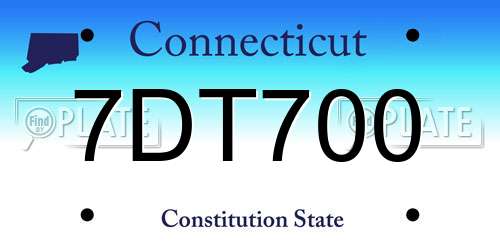 7DT700 Connecticut License Plate