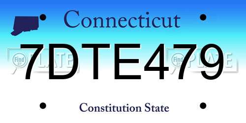 7DTE479 Connecticut License Plate