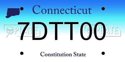 7DTT00 Connecticut License Plate