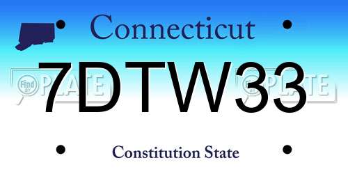 7DTW33 Connecticut License Plate