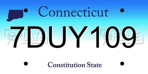 7DUY109 Connecticut License Plate
