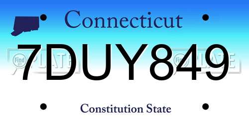 7DUY849 Connecticut License Plate
