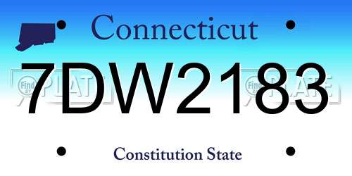 7DW2183 Connecticut License Plate