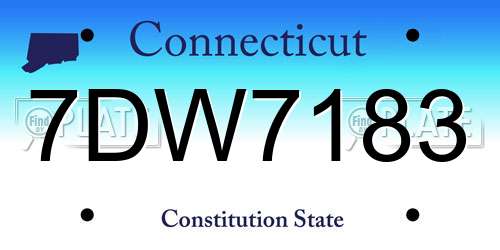 7DW7183 Connecticut License Plate