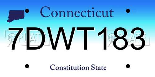 7DWT183 Connecticut License Plate