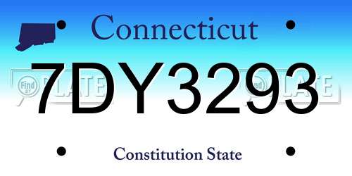 7DY3293 Connecticut License Plate
