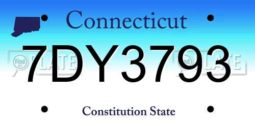 7DY3793 Connecticut License Plate