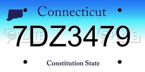 7DZ3479 Connecticut License Plate