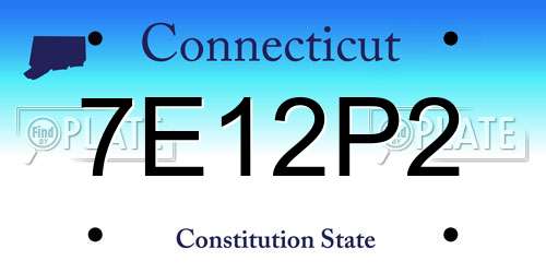 7E12P2 Connecticut License Plate