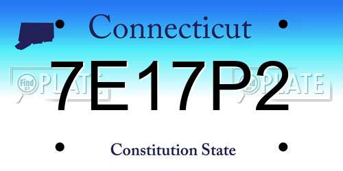 7E17P2 Connecticut License Plate