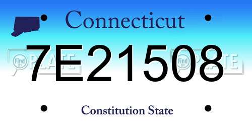 7E21508 Connecticut License Plate