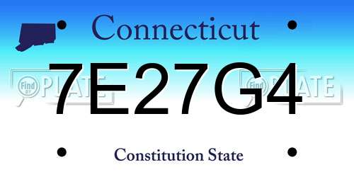 7E27G4 Connecticut License Plate