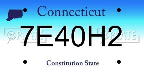 7E40H2 Connecticut License Plate
