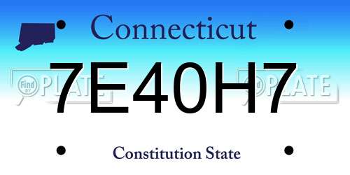 7E40H7 Connecticut License Plate