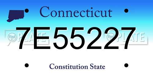 7E55227 Connecticut License Plate