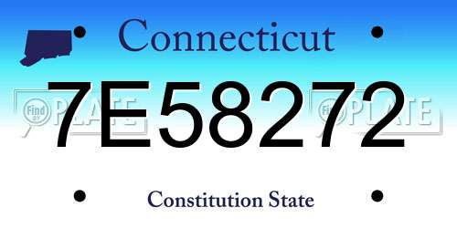7E58272 Connecticut License Plate