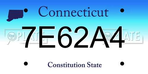 7E62A4 Connecticut License Plate