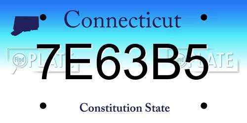 7E63B5 Connecticut License Plate