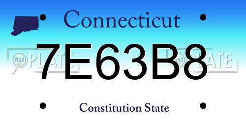 7E63B8 Connecticut License Plate
