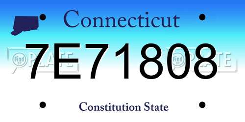 7E71808 Connecticut License Plate