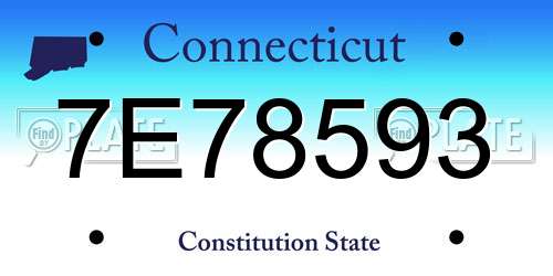 7E78593 Connecticut License Plate