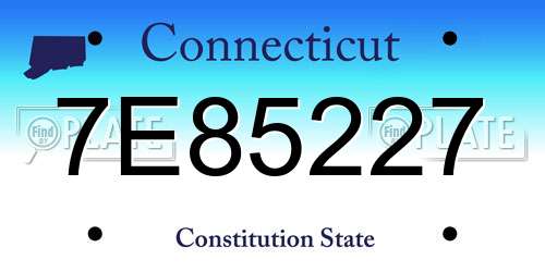 7E85227 Connecticut License Plate