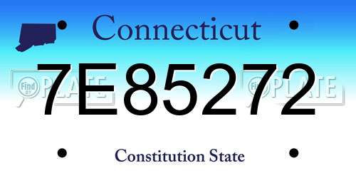7E85272 Connecticut License Plate