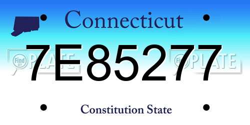 7E85277 Connecticut License Plate