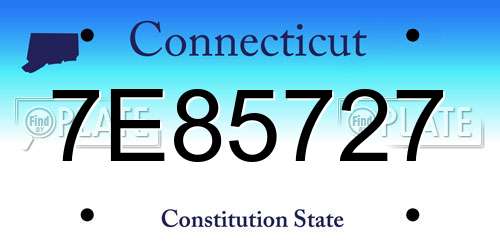 7E85727 Connecticut License Plate