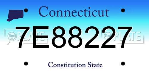 7E88227 Connecticut License Plate