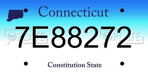 7E88272 Connecticut License Plate