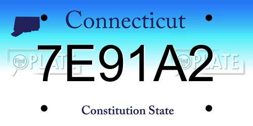 7E91A2 Connecticut License Plate