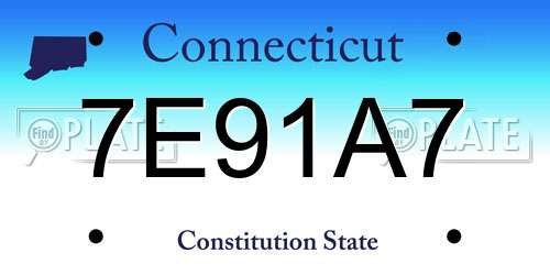 7E91A7 Connecticut License Plate