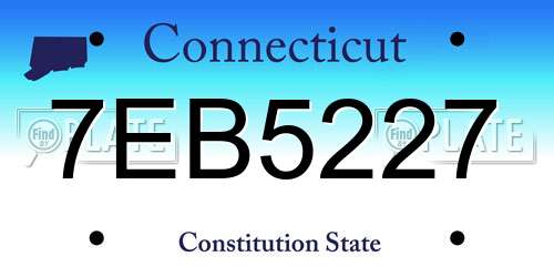 7EB5227 Connecticut License Plate