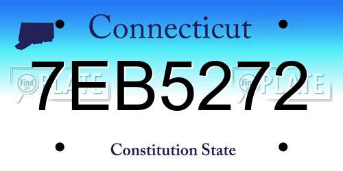 7EB5272 Connecticut License Plate
