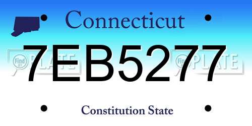 7EB5277 Connecticut License Plate