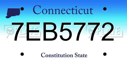 7EB5772 Connecticut License Plate