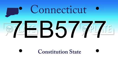 7EB5777 Connecticut License Plate