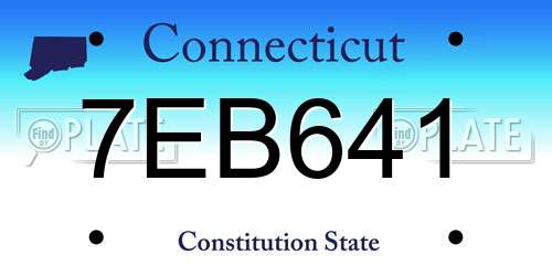 7EB641 Connecticut License Plate