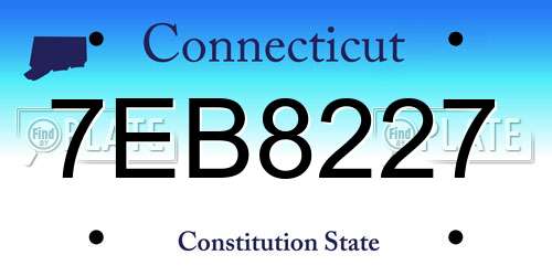 7EB8227 Connecticut License Plate