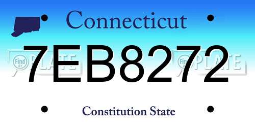 7EB8272 Connecticut License Plate