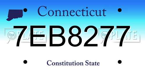 7EB8277 Connecticut License Plate