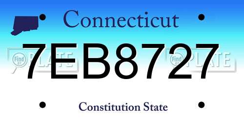 7EB8727 Connecticut License Plate