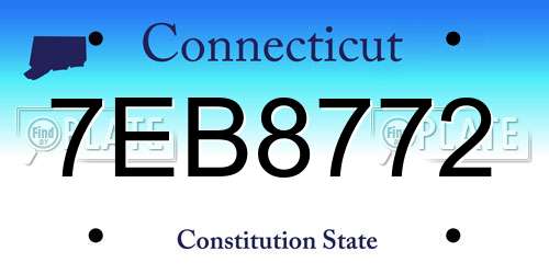 7EB8772 Connecticut License Plate