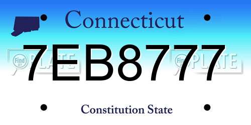 7EB8777 Connecticut License Plate