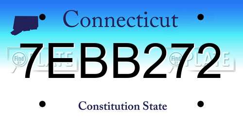 7EBB272 Connecticut License Plate