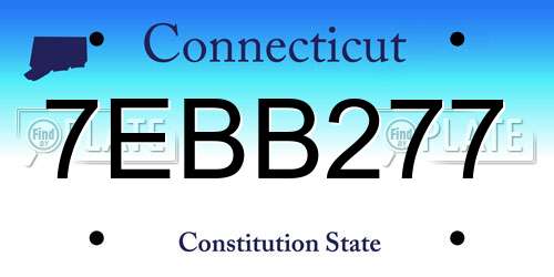 7EBB277 Connecticut License Plate