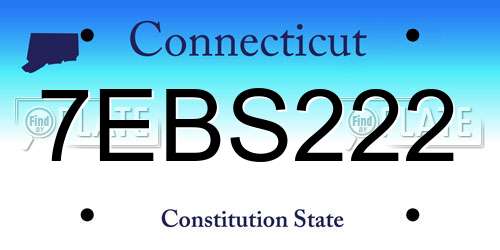 7EBS222 Connecticut License Plate