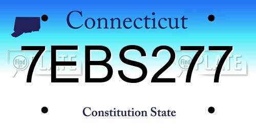 7EBS277 Connecticut License Plate