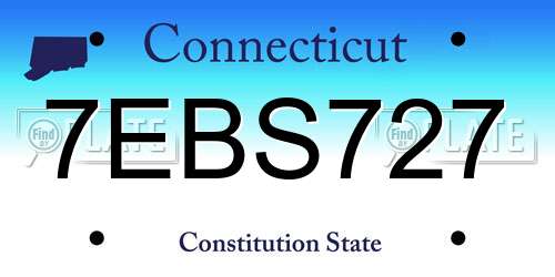7EBS727 Connecticut License Plate